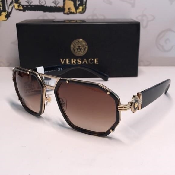 NEW AUTHENTIC Versace Havana and Gold Sunglasses VE2228 1002 - Picture 4 of 11